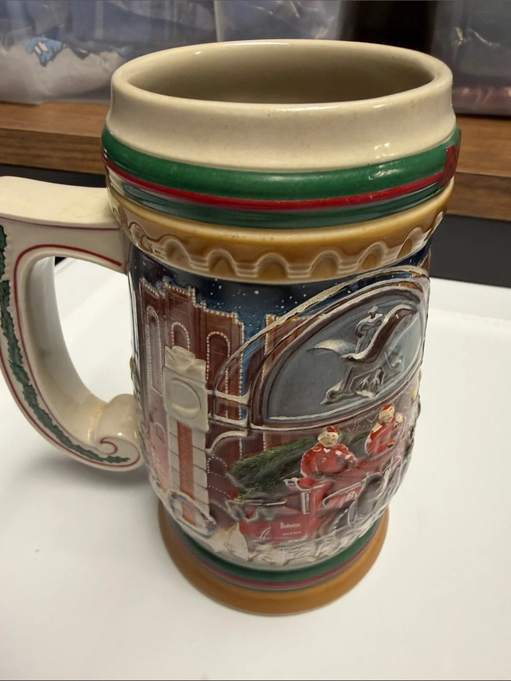 Home for the holidays 1997 Budweiser holiday Stein Budweiser horses 3-D